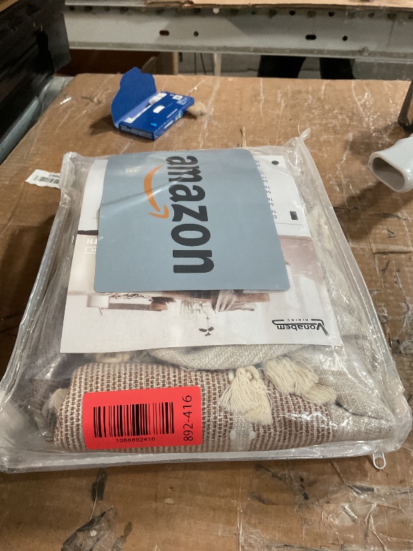 Photo 1 of Vonabem Table Cloth Tassel Cotton Linen Table Cover for Kitchen Dinning Wrinkle Free Table Cloths (Coffee, 60in Round)