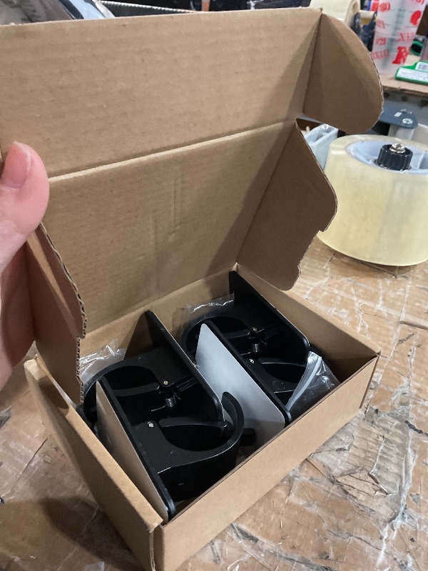 Photo 1 of 4 Pieces Self Adhesive Curtain Rod Bracket, Universal Plastic Curtain Rod Holders, No Drill Curtain Rod Brackets Curtain Rod Hooks for Bathroom, Bedroom, Livingroom, Kitchen (Black)