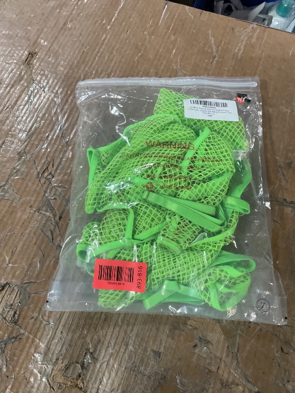 View 2 of Avidlove Rave Outfits For Women Sexy Underwire Lingerie Set Sheer Fishnet Crop Tops Bra and Panty Sets Lemon Green XL