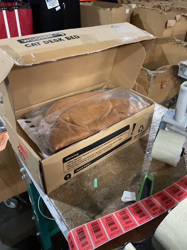 Photo 1 of [Ready to Gift] PURRHOUSE Up to 45LBS Cat Desk Bed - 360° Rotation & Adjustable Height, Pet Perch for Desks with Washable Cushion, Desk Cat Bed Attachment for Various Tables (Wood_Brown Cushion)