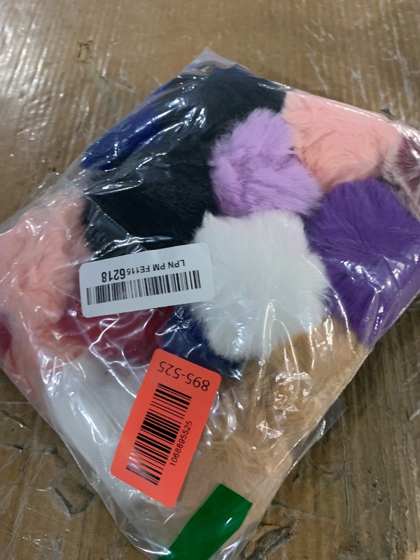Photo 1 of (BQTQ 26 Pieces Faux Fur Pom Poms DIY Fluffy Faux Fur Pom Pom with Elastic Buckle for Bag Accessories Gloves Scarf Keychain (13 Colours)
