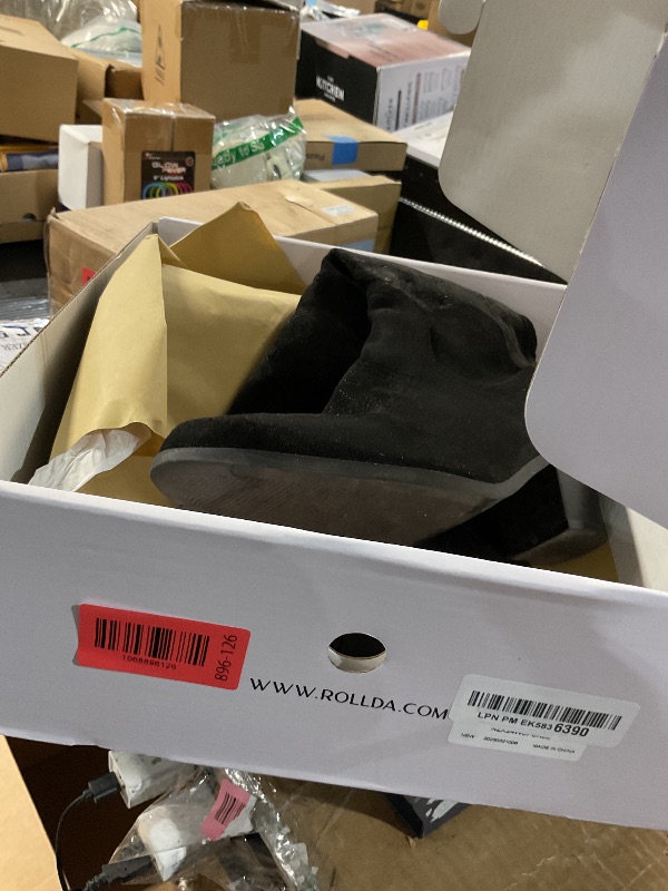 Photo 1 of ***(HEAVILY USED/ MINOR DAMAGE)***Rollda Cowboy Boots for Women Cowgirl Boots Embroidered Knee-High Western Boots Pointy Toe with Chunky Heel Black Size 9