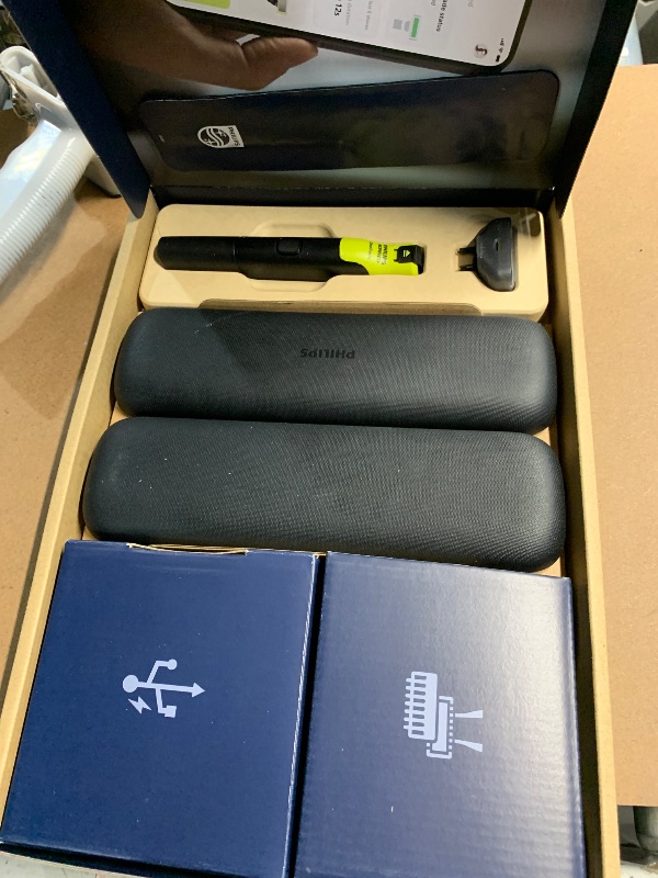 Photo 1 of *** See Notes*** Philips Norelco OneBlade 360 with Connectivity Hybrid Face + Body, Electric Beard Trimmer, Shaver and Body Groomer with 360 Blade Tech, 2x360 Blade, 5-in-1 Comb, Body Kit, Travel Case, Model QP4631/90