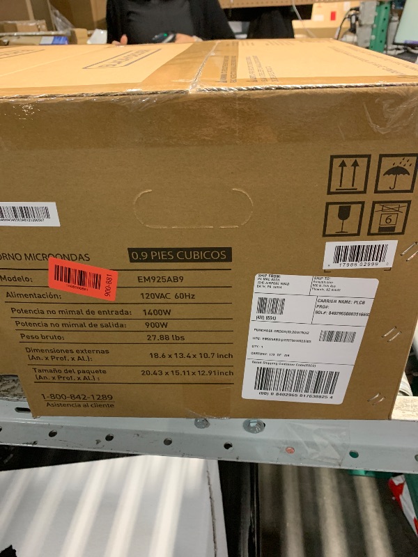 Photo 1 of ****FACTORY SEAL***BLACK+DECKER Digital Microwave Oven with Turntable Push-Button Door, Child Safety Lock, Stainless Steel, 0.9 Cu Ft