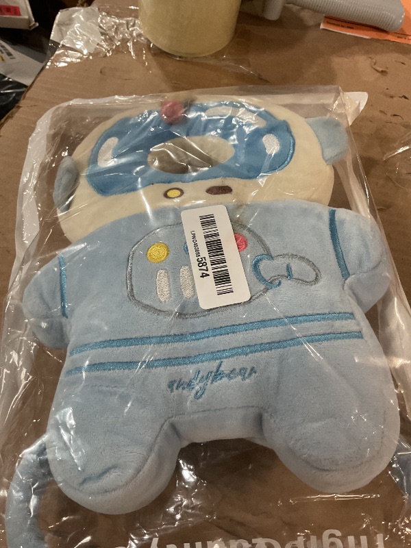 Photo 1 of Feidoog Baby Head Protection Backpack with 3 Baby Knee Pads - Soft & Lightweight Head Protection for Walking and Crawling,Blue White Astronauts