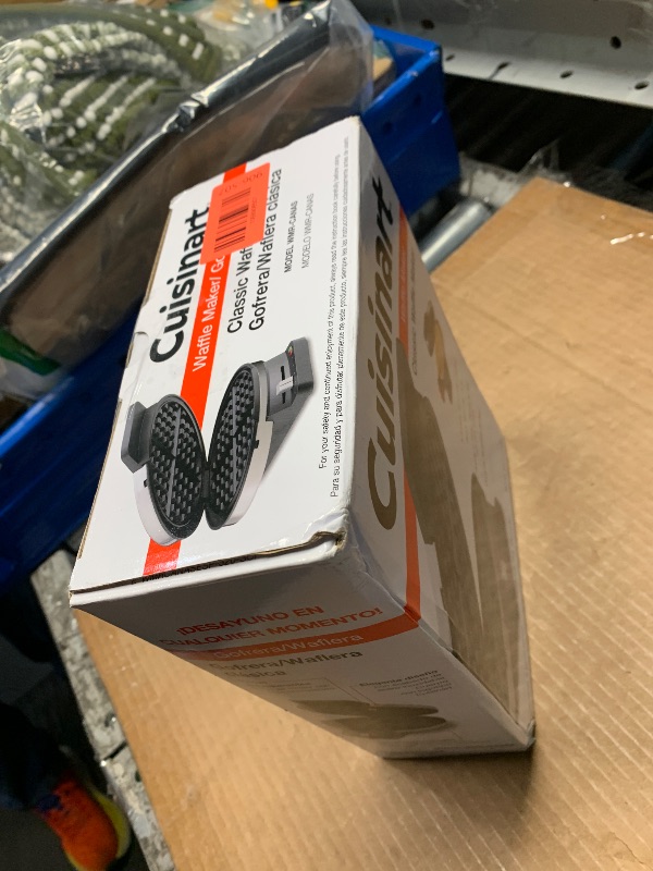 Photo 1 of ***(BROKEN HANDLE)***uisinart Waffle Maker, 1250W Round Classic Waffle Iron, 5-Setting Adjustable Browning Control, WMR-CANAS, Brushed Stainless