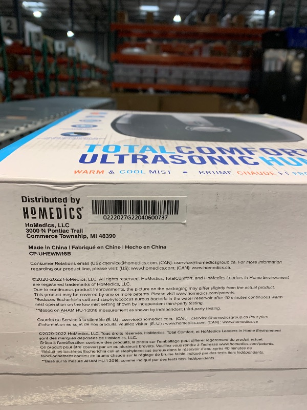 Photo 1 of ***FACTORY SEALED***Homedics TotalComfort Plus Humidifier – Large Air Humidifiers for Bedroom, Plants – Top-Fill 5.3L Water Tank with Cool and Warm Mist, Essential Oil Pads, Colored Night-Light, Black