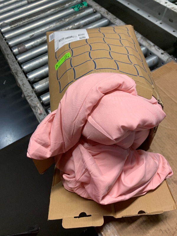 Photo 1 of *****Pieces*****just comforter Bedsure Queen Comforter Set Baby Pink - Bed in a Bag Queen Size Bedding 7 Pieces, GentleSoft™ Pintuck Bed Set Gift for Family, Pinch Pleat All Season Comforter with Sheets, Pillowcases & Shams