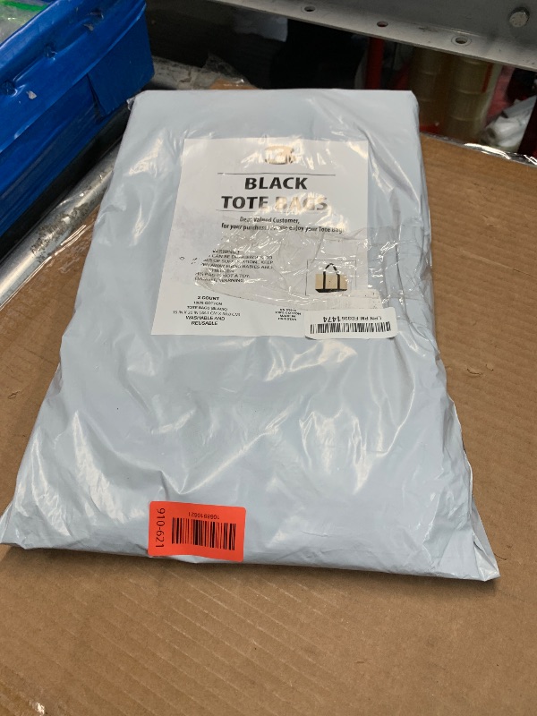 Photo 1 of ****ONLY HAS 3 IN THE PACK NOT 12****Simpli-Magic Stylish Canvas Tote Bag with an External Pocket, Top Zipper Closure, Daily Essentials, 12 Pack, 20" x 15" x 6", Blue