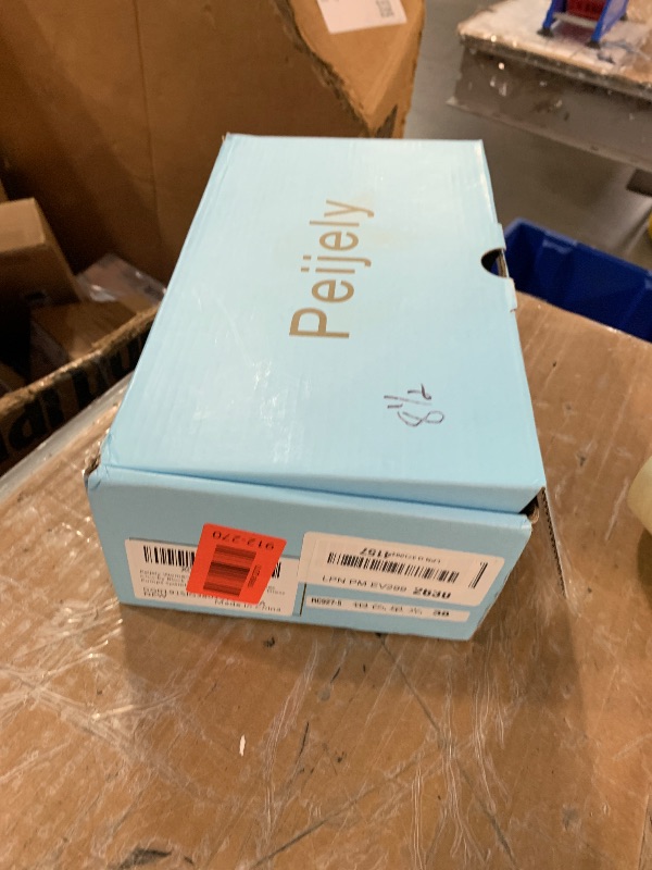 Photo 1 of ***(HEAVILY USED/ MINOR DAMAGE)*** Peijely Womens T Strap Mary Jane Shoes Chunky Block Heel Ankle Strap Buckle Dress Pumps Sparkly Silver 40 - US 9