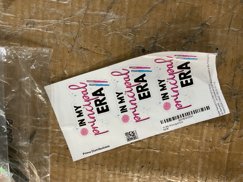 Photo 1 of (3Pcs) in My Principal Era Sticker Funny Teacher Quote Decals Waterproof Vinyl Stickers for Books Laptops Phone Water Bottles Tumbler Cup Kindle 3 Inch