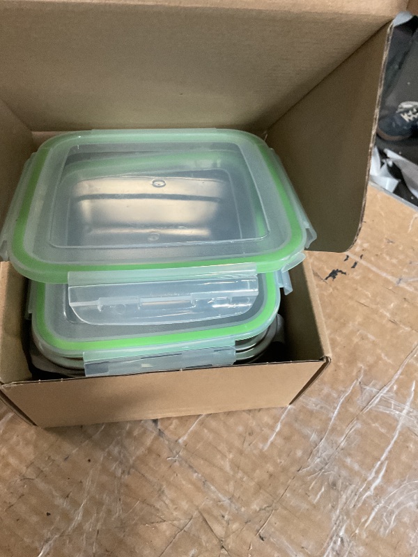 Photo 1 of ***(PARTS ONLY/ BROKEN)***2 Pack Sandwich Containers, 24oz Stainless Steel Sandwich Box with Airtight Lids, Reusable Metal Meal Prep Lunch Boxes, BPA-Free, Dishwasher Safe, Food Storage Containers for Families (Green)