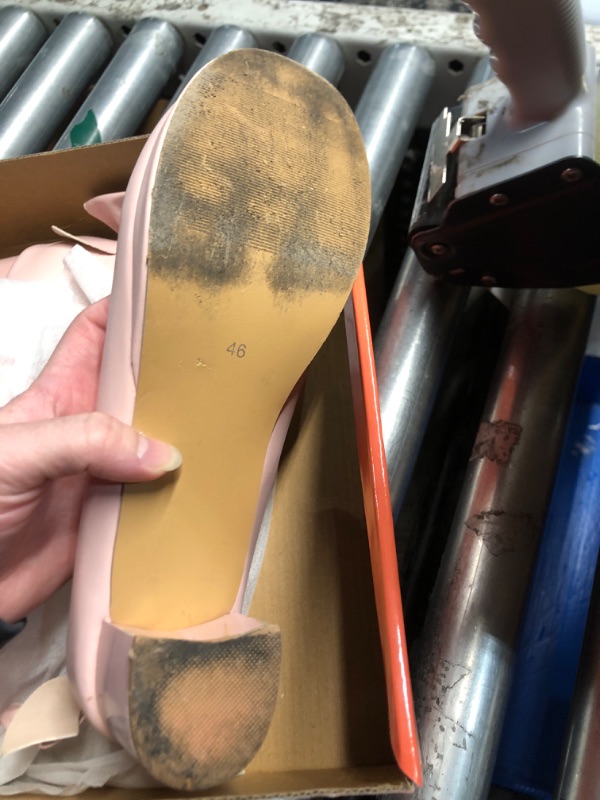 Photo 1 of ***DAMAGED - SEE NOTES/PICTURES***LUXMAX Women Kawaii Mid Block Heel Mary Jane Rockabilly Pumps with Bow Platform Chunky Heel Cute Sweet Shoes, Size 12.5 M US,Pink