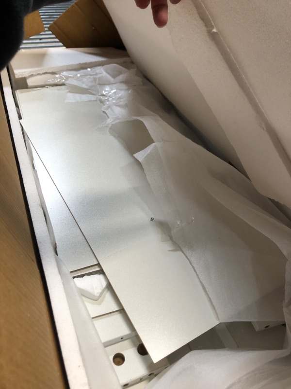 Photo 1 of ***DAMAGED - SEE NOTES/PICTURES*** Jocoevol White 5 Drawer Dresser for Bedroom, 15" D x 23.7" W x 40.4" H in Simply Modern Chest of Drawers, Wood Storage Dresser with Deep Drawers for Living Room Hallway Entryway, White