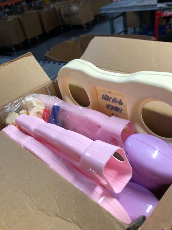 Photo 1 of ***DAMAGED - SEE NOTES/PICTURES*** Amagoing Easel for Kids, Adjustable Standing Art Easel for Toddler, Double Side White Chalk Board with Painting Accessories, Birthday Christmas Gift for Little Girls and Boy Age 3 4 5, Pink