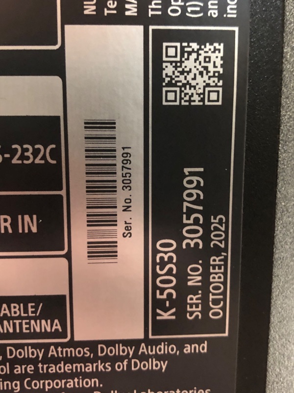 Photo 1 of ***DAMAGED - SEE NOTES/PICTURES*** Sony 50-Inch Class 4K Ultra HD BRAVIA 3 LED Smart TV with Google TV, Dolby Vision HDR, and Exclusive Features for PlayStation®5 (K-50S30)