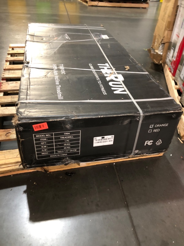 Photo 1 of ***FACTORY SEALED***TRUCK/TRAILER PICKUP ONLY*** THERUN Incline Treadmill, Treadmills for Running and Walking, 300 lbs Weight Capacity Folding Treadmill with 0-15% Auto Incline, Wide Belt, 3.5 HP, App, Heart Rate, Orange