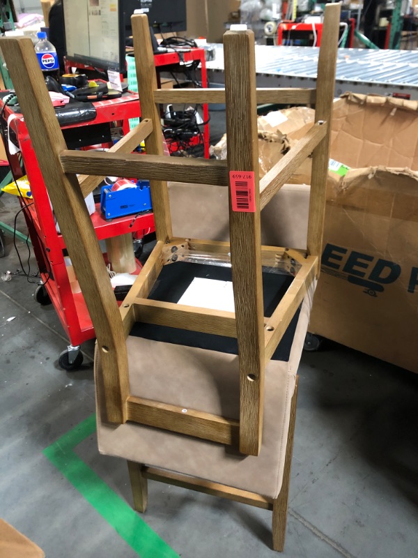 Photo 1 of (just 2)
Nathan James Gracie Modern Counter Height Bar Stool with Back, Counter Stool Upholstered Chair with PU Leather and Brushed Wooden Legs, Light Brown, Set of 2