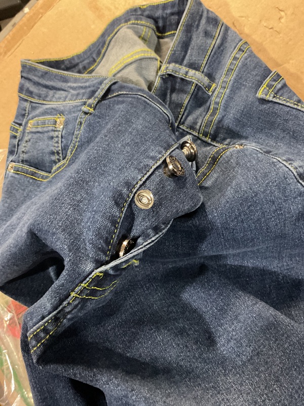 Photo 1 of ** ONE BUTTON IS BROKEN**
BISUAL Womens High Waisted Butt Lifting Jeans Distressed Stretch Skinny Sexy Colombian Jeans for Women (Blue, US 14)