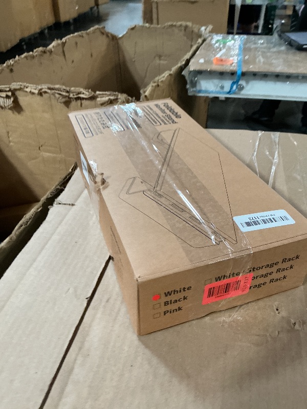 Photo 2 of Monitor Stand Riser, Klearlook Foldable, Height Adjustable Computer Stand, Desk Shelf Riser with Storage Drawer &Tablet Phone Stand for Desktop, Laptop (White)