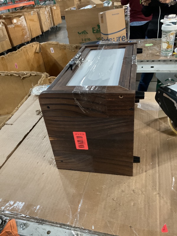 Photo 1 of * needs new screws, missing the screws *
Bread Box for Kitchen Countertop Pine Wooden Bread Storage Container Bin Breadbox Holder Large Capacity Keeper Vintage Farmhouse Food Organizer Pantry Shelf Acrylic Window (Brown)