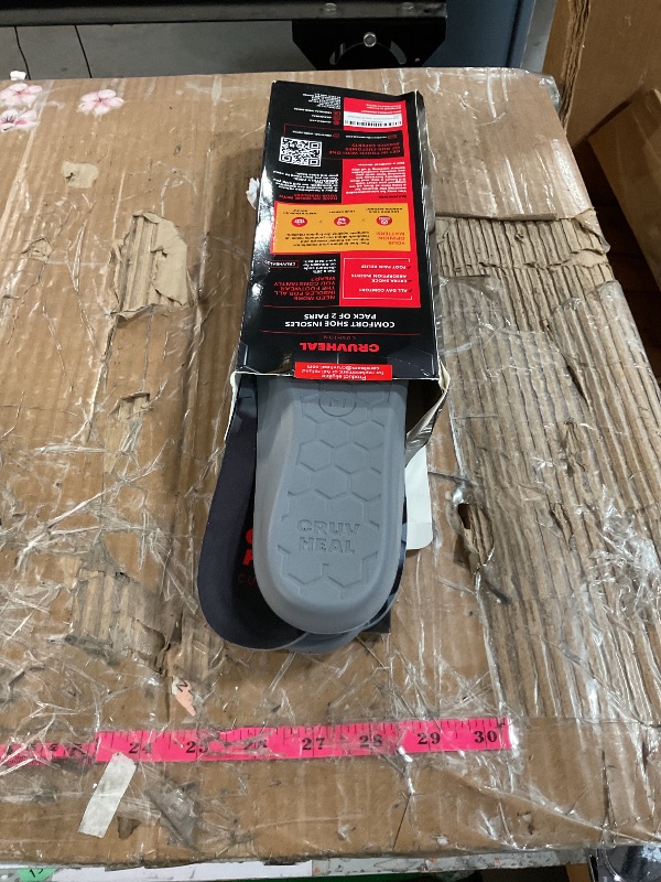 Photo 1 of (New) Work Comfort Orthotic Insoles - Anti Fatigue Shoe Insert Men Women - Low Arch Support - Shock Absorption - Foot Pain Relief - Work Boot Insoles (M-2 Pairs Black)