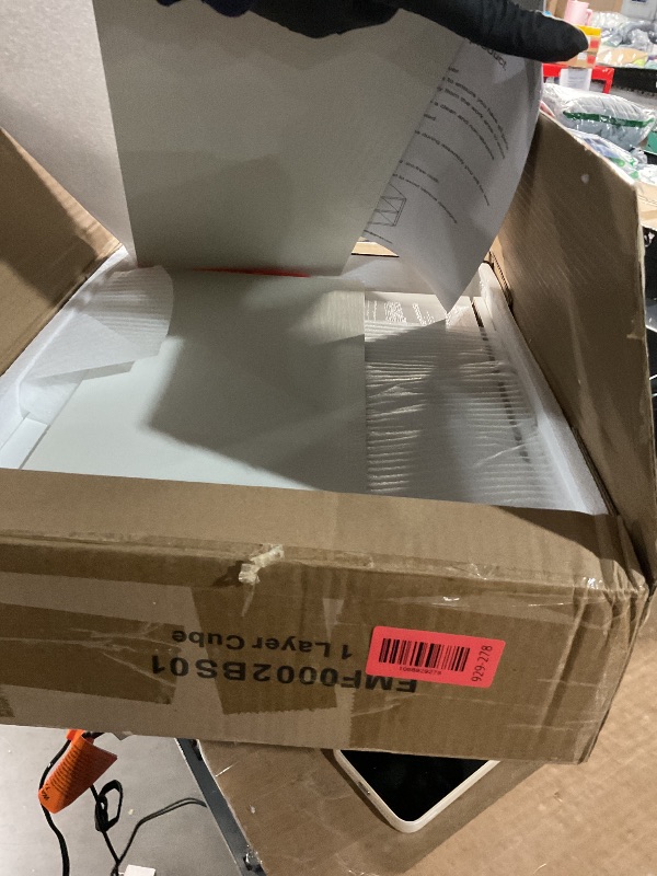 Photo 2 of FUSUNBAO Magic DIY Cube Storage Organizer Stackable Cubes for Home Books Clothes Toy -Modular Cubby Storage System-Office Cubical-Bookcase Closet (Pure White-Washed, 1 Layer Cube)