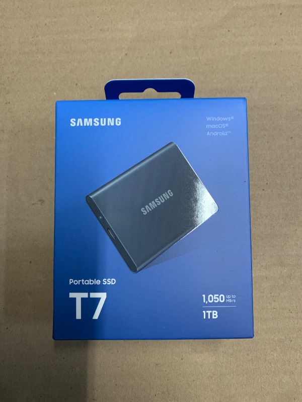 Photo 1 of ***FACTORY SEALED***Samsung T7 Portable SSD, 1TB External Solid State Drive, Speeds Up to 1,050MB/s, USB 3.2 Gen 2, Reliable Storage for Gaming, Students, Professionals, MU-PC1T0T/AM, Gray