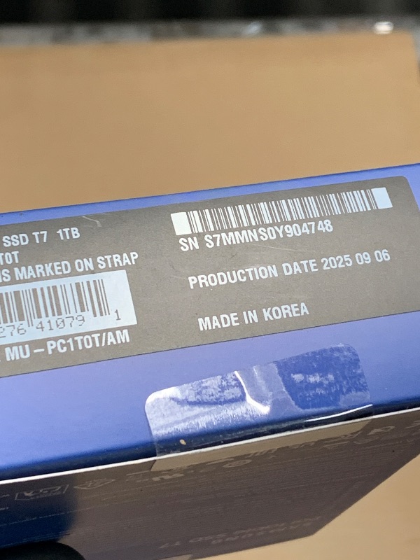 Photo 1 of ***FACTORY SEALED***Samsung T7 Portable SSD, 1TB External Solid State Drive, Speeds Up to 1,050MB/s, USB 3.2 Gen 2, Reliable Storage for Gaming, Students, Professionals, MU-PC1T0T/AM, Gray