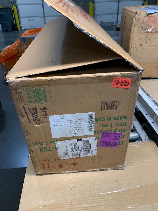 Photo 1 of National Tree Company Pre-Lit 'Feel Real' Artificial Full Downswept Christmas Tree, Green, Douglas Fir, Dual Color LED Lights, 7.5 feet