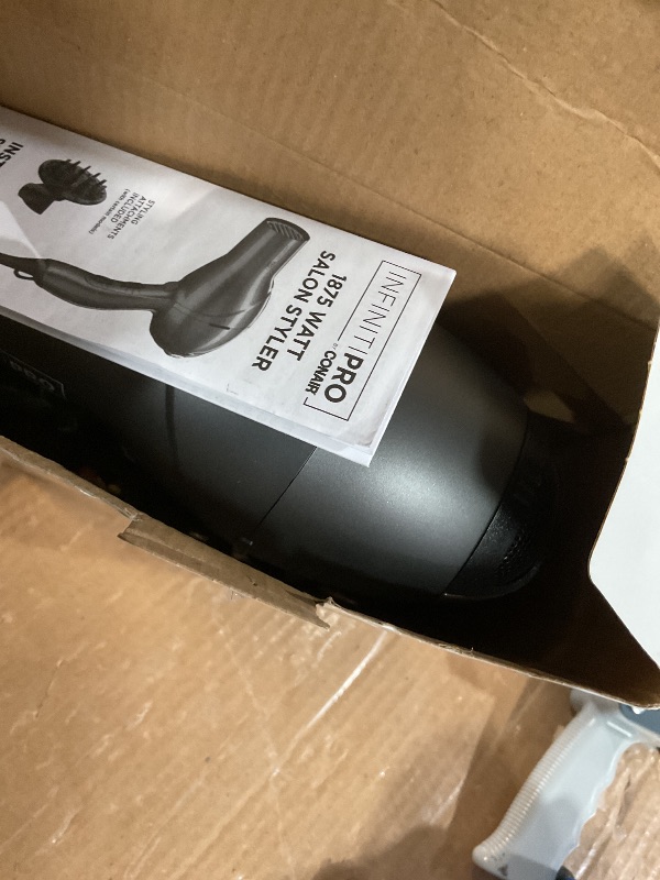 Photo 2 of Infiniti PRO CONAIR Hair Dryer with Diffuser, Professional AC Motor, Tourmaline Ceramic Technology Blow Dryer, Includes Concentrator and Blowout Brush, Amazon Exclusive, Gray