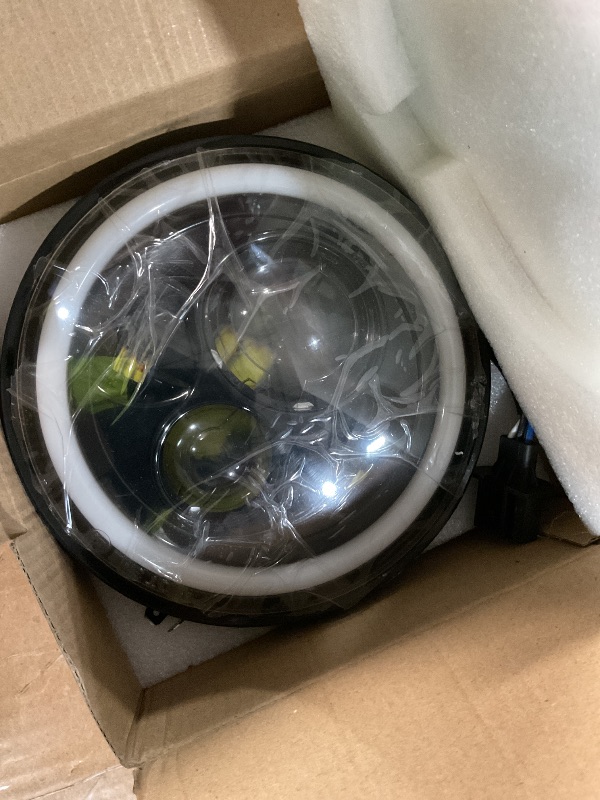 Photo 1 of MGLLIGHT 7 Inch LED Headlights with Blue Halo Ring Amber Turn Signal Wrangler Headlights High/Low Sealed Beam Projector Compatible with JK LJ CJ TJ H6024 LED Headlamps, 2PCS Blue