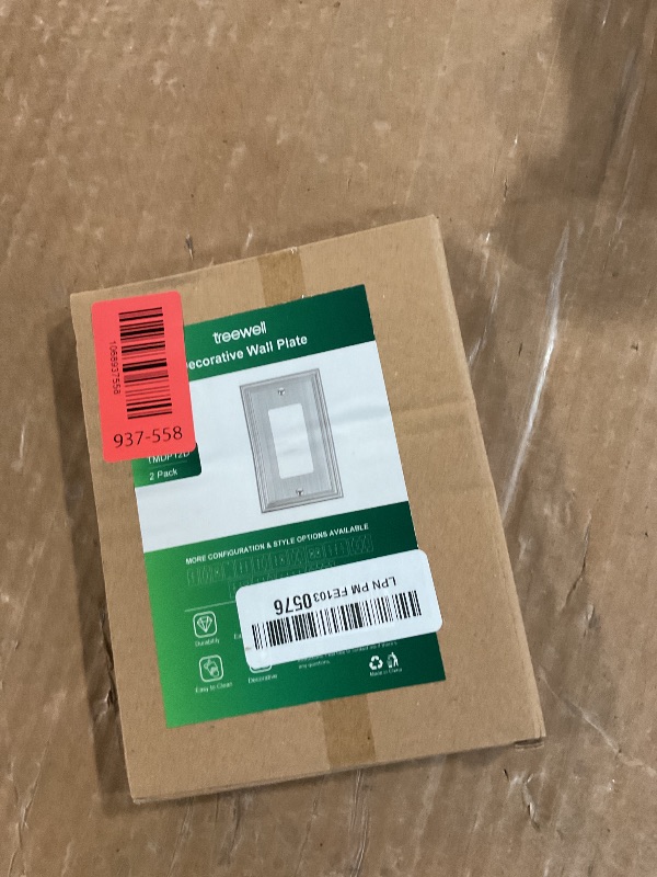 Photo 1 of 2-Pack Decorator Outlet Cover Plate, Brushed Nickel Decorative Switch Plates and Outlet Covers, Durable Zinc Alloy Wall Plates for Electrical Outlets, Receptacle, GFCI Outlet, Dimmer Switch