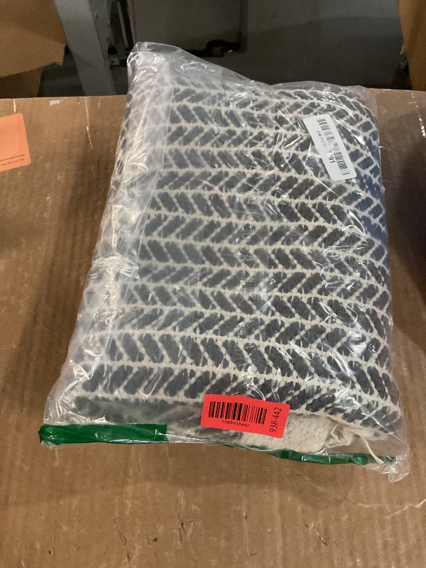 Photo 1 of Lahome Boho Kitchen Runner, 2x4.3 Bathroom Runner Rug Lightweight Entryway Rug Woven Cotton Throw Mat with Tassels, Farmhouse Non Shedding Washable Grey Rugs Low Pile for Bedroom Doorway