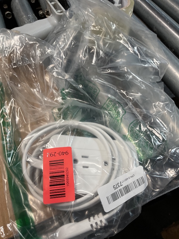 Photo 1 of ***(USED/ UNABLE TO TEST)***Ontel Presto Plug Outlet Extender for Relocating Unreachable Power Outlets, 4ft Cord, Sticks Easily on Wall, Provides Surge Protection, 2 AC Outlets, 2 USB Ports & Built-in Shelf