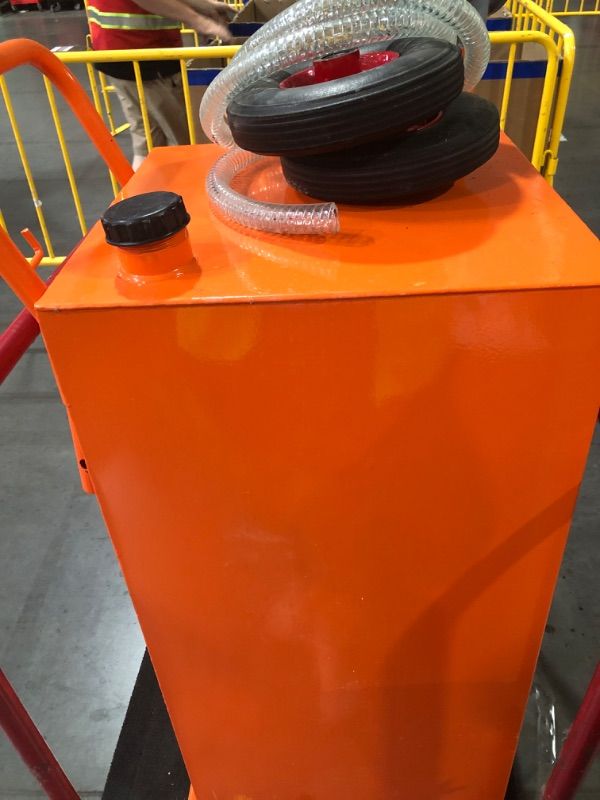 Photo 1 of ***MISSING PARTS***
Garvee 50 gal Fuel Caddy with Manual Pump – Heavy Duty Gasoline & Diesel Transfer Tank On 4 Wheels, Spill-Proof Portable Fuel Container for Boat, Truck, Lawn Mower, ATV, Garage & Farm – Orange