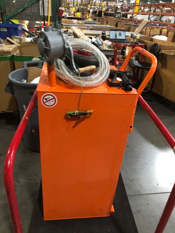 Photo 1 of ***MISSING PARTS***
Garvee 50 gal Fuel Caddy with Manual Pump – Heavy Duty Gasoline & Diesel Transfer Tank On 4 Wheels, Spill-Proof Portable Fuel Container for Boat, Truck, Lawn Mower, ATV, Garage & Farm – Orange
