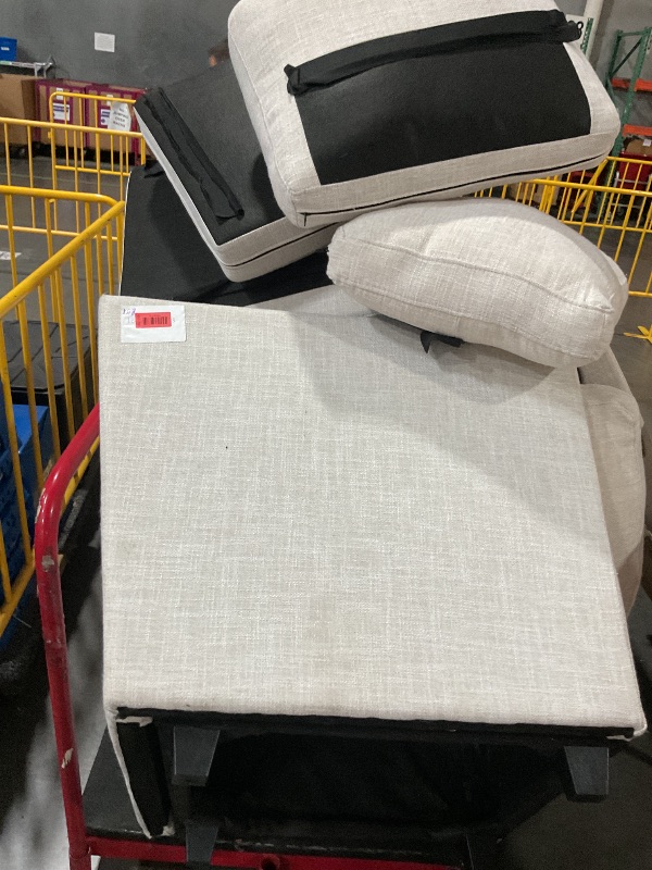 View 4 of * stock photo for reference * Sofa Cloud Couch with Throw Pillow whole set is an L shaped white couch