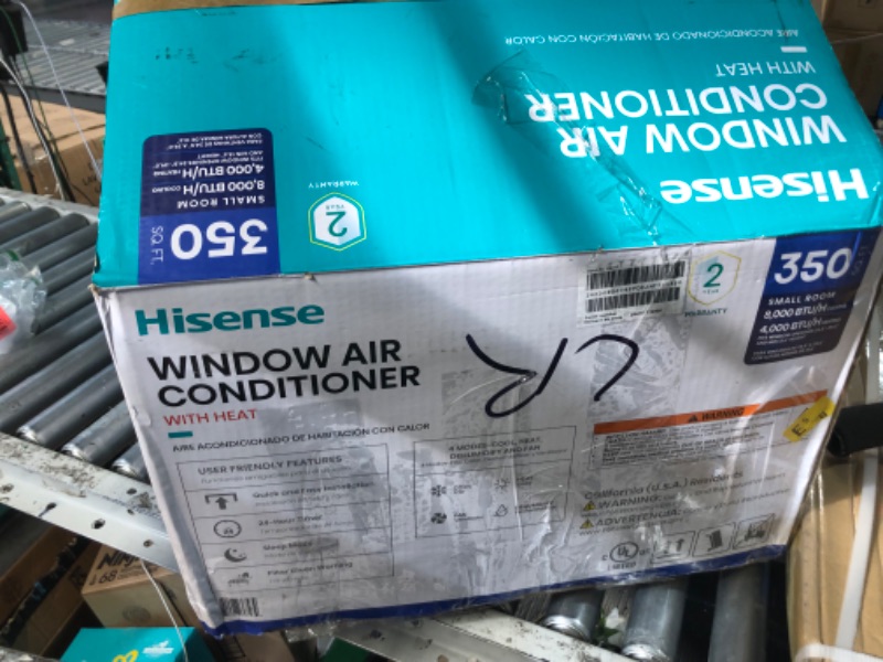Photo 1 of (parts loose)
Hisense WCH08R25A Window Air Conditioner, White, 8,000 BTU Heat and Cool, 4 modes (Cooling, Heating, Fan, Dehumidifier), Easy Installation, 2 Years Warranty