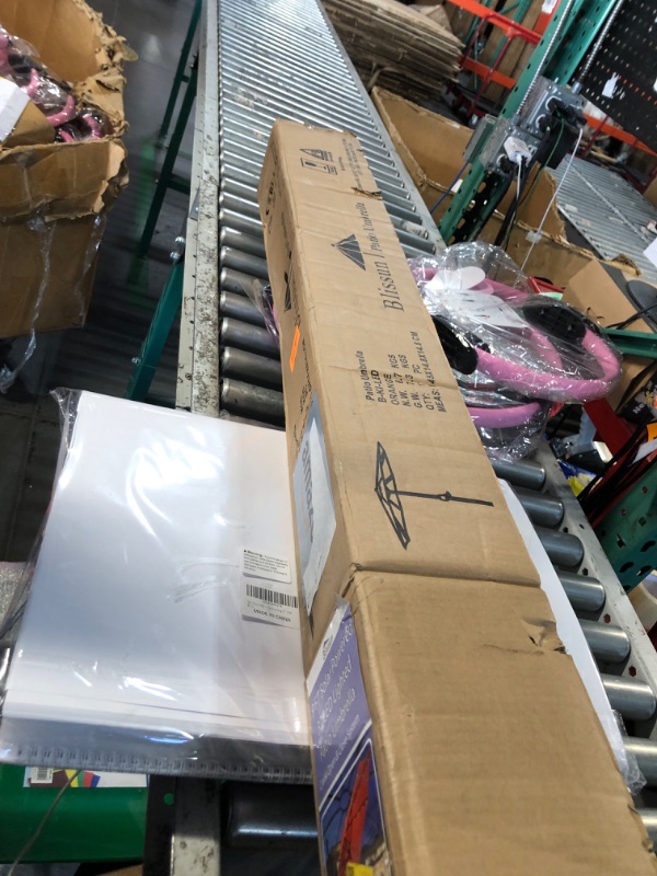 Photo 1 of (sold for parts) Blissun 9 ft Solar Umbrella, 32 LED Lighted Patio Umbrella, Table Market Umbrella