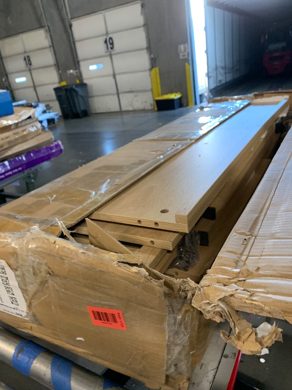 Photo 1 of ***DAMAGED - SEE NOTES/PICTURES***
GarveeHome Sideboard Buffet Cabinet with 4 Glass Doors, 55 in Buffet Table Coffee Bar Wine Bar Display Cabinet for Kitchen Dining Room, Living Room (Natrual, Glass with 4 Doors)