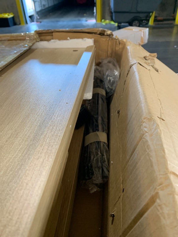 Photo 1 of ***DAMAGED - SEE NOTES/PICTURES***
GarveeHome Sideboard Buffet Cabinet with 4 Glass Doors, 55 in Buffet Table Coffee Bar Wine Bar Display Cabinet for Kitchen Dining Room, Living Room (Natrual, Glass with 4 Doors)