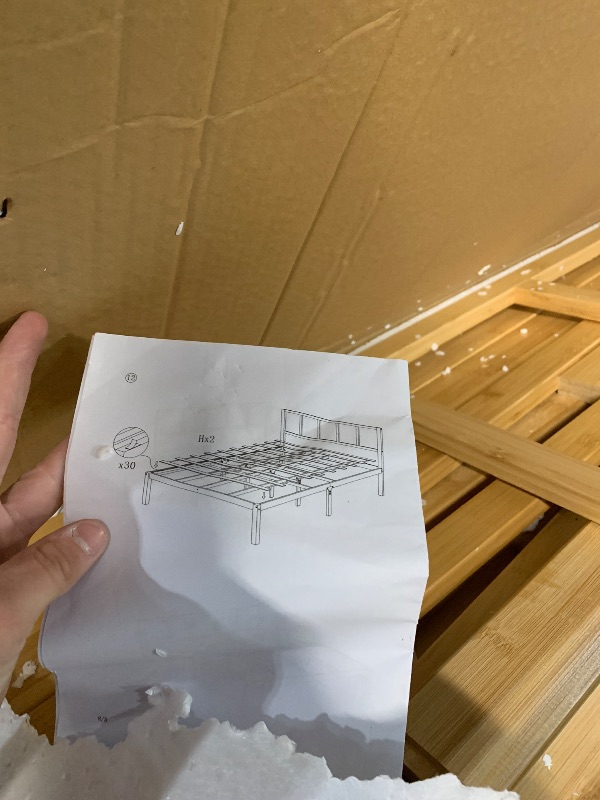 Photo 1 of ***MAY BE MISSING HARDWARE***
VECELO Queen Metal Platform Bed Frame with Headboard, Heavy Duty Steel Slat Support, Under Bed Storage,No Box Spring Needed, Easy Assembly