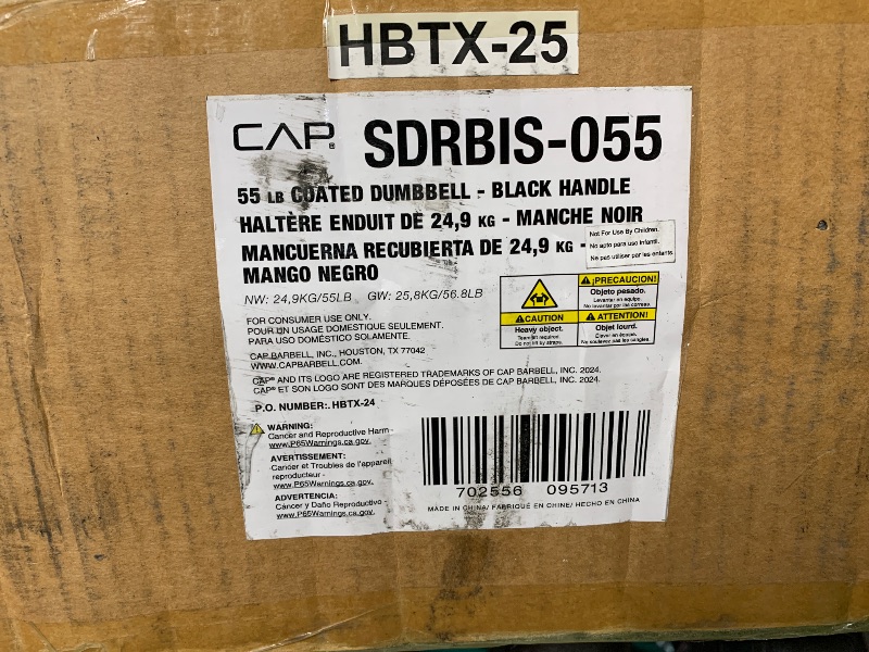 Photo 1 of ***FACTORY SEALED***CAP Barbell 55 LB Coated Hex Dumbbell Weight with Black Handle