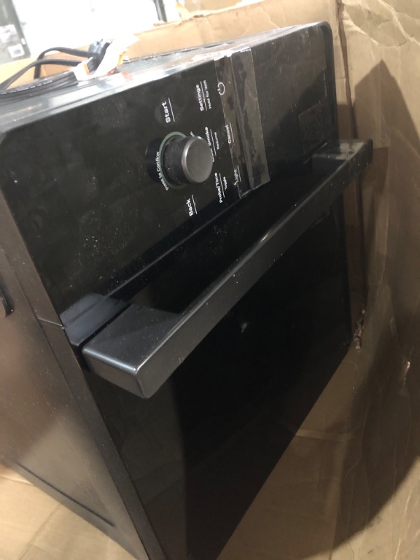 Photo 1 of (used)(damaged)(see all images) GE Profile™ Smart Indoor Pellet Smoker, with Active Smoke Filtration, 5 Smoke Control Settings, WiFi Connected, Electric, Countertop BBQ Appliance, Black