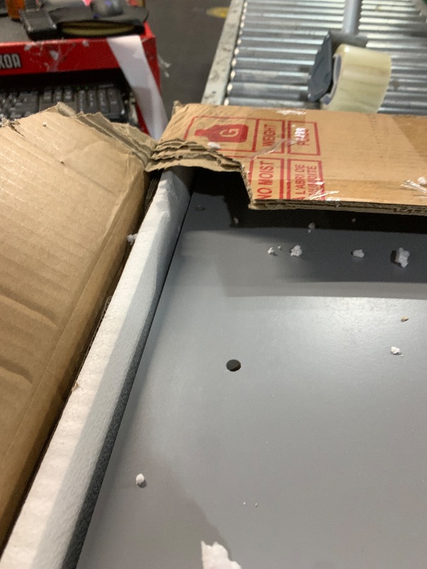 Photo 1 of ***PARTIAL SET - PRICE ADJUSTED***
DERCASS Wall Bed with Shelves, Murphy Bed with Wardrobe and LED Lights for Guest Room, Bedroom?No Boxspring Needed (Gray, Queen (U.S. Standard))