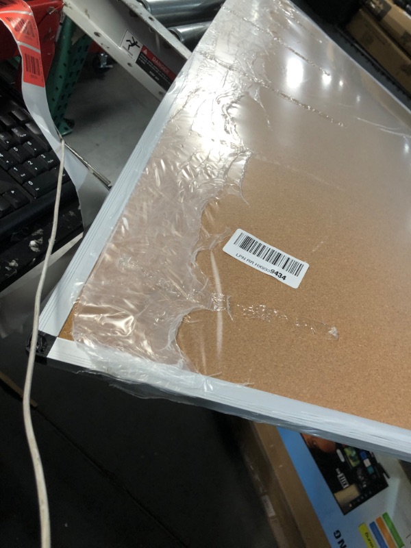 Photo 1 of (corner bent)
000000000000000000000000000...............................................0......................................................VIZ-PRO Large Cork Bulletin Board, 72 X 48 Inches, Wall-Mounted Corkboard with Silver Aluminium Frame for School