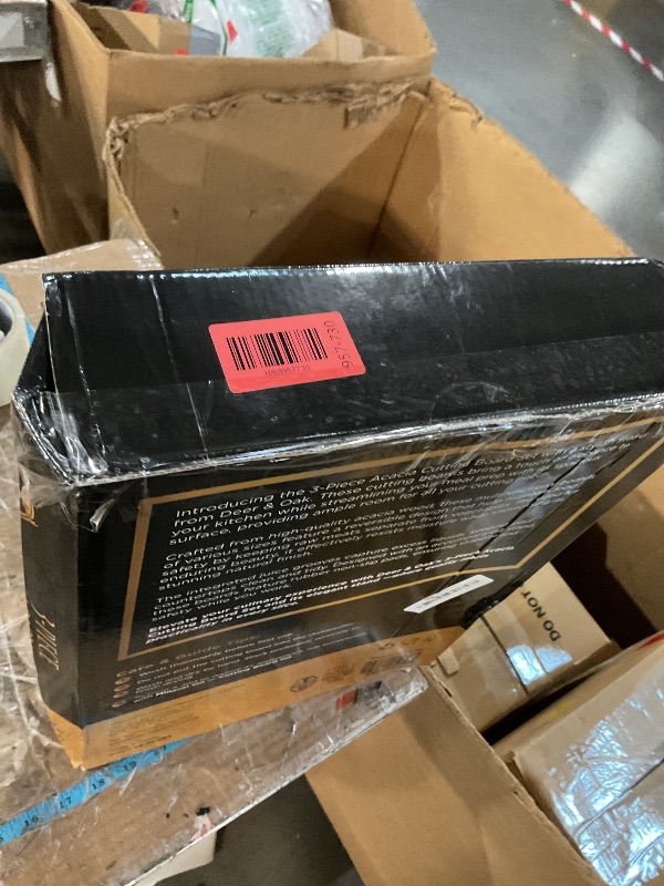 Photo 1 of ***ONLY HAS ONE ***Pre-Oiled, Non Toxic  Acacia Cutting Board Set with Stand, FSC Certified Wooden Chopping Boards with Juice Grooves for Meat. Wood Carving Boards for Home & BBQ Kitchens by Deer & Oak