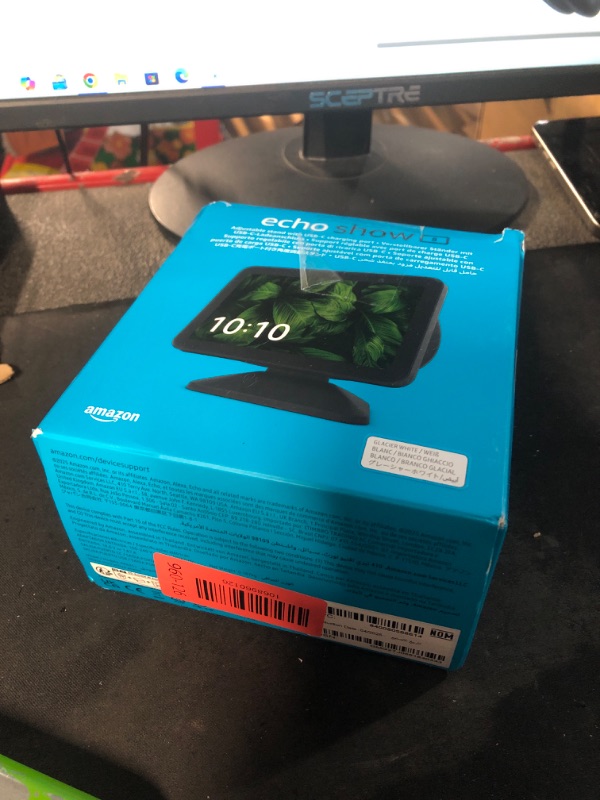 Photo 1 of (STAND ONLY) Echo Show 8 (3rd Gen) Adjustable Stand with USB-C Charging Port | Glacier White