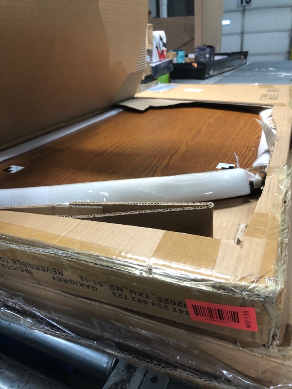 Photo 1 of (missing legs) Flash Furniture 47.5" Half Circle Wave Collaborative Grey Thermal Laminate Activity Table - Standard Height Adjustable Legs